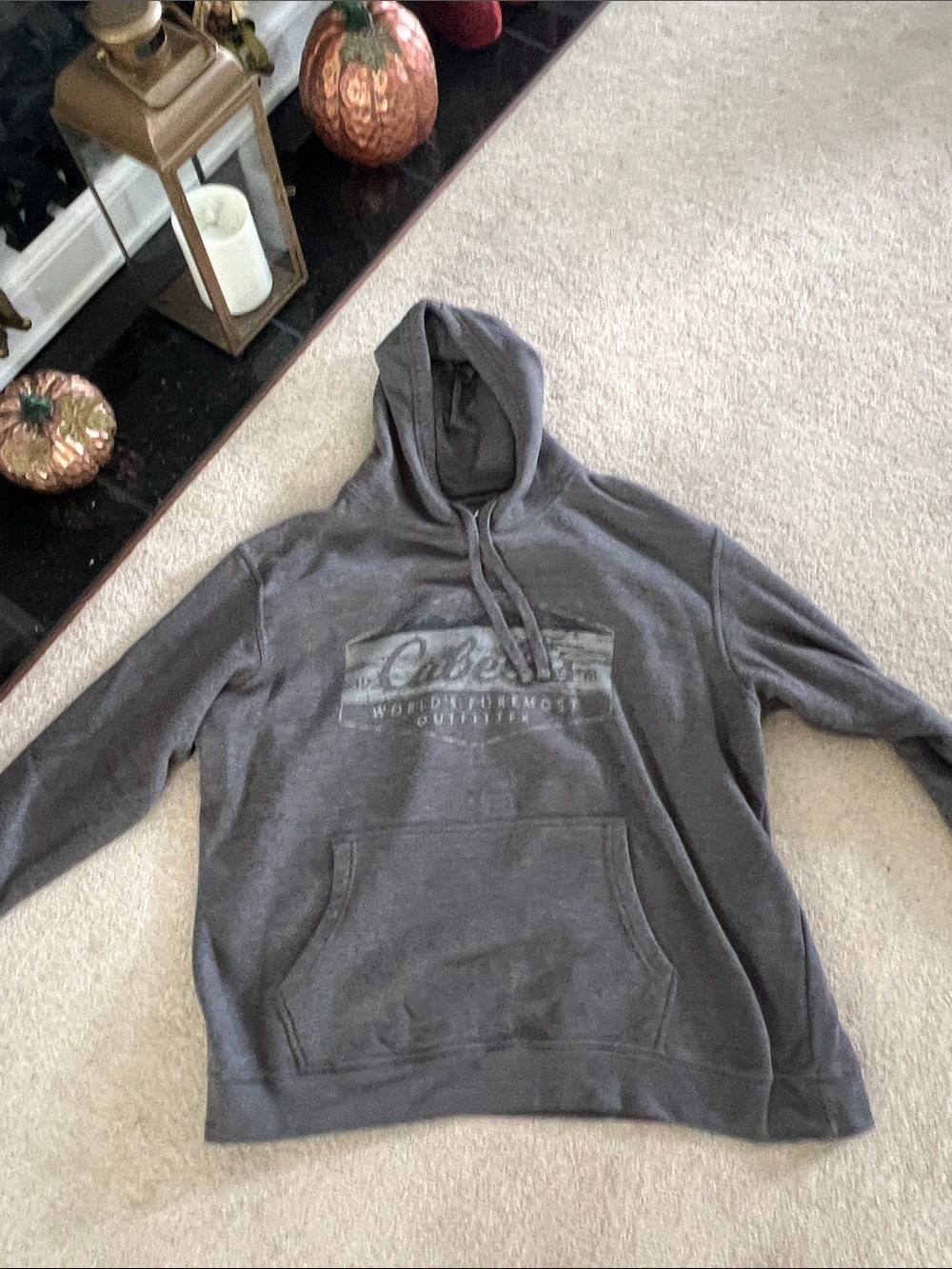 Cabela's Charcoal Gray Pullover Hoodie with Subtle Logo